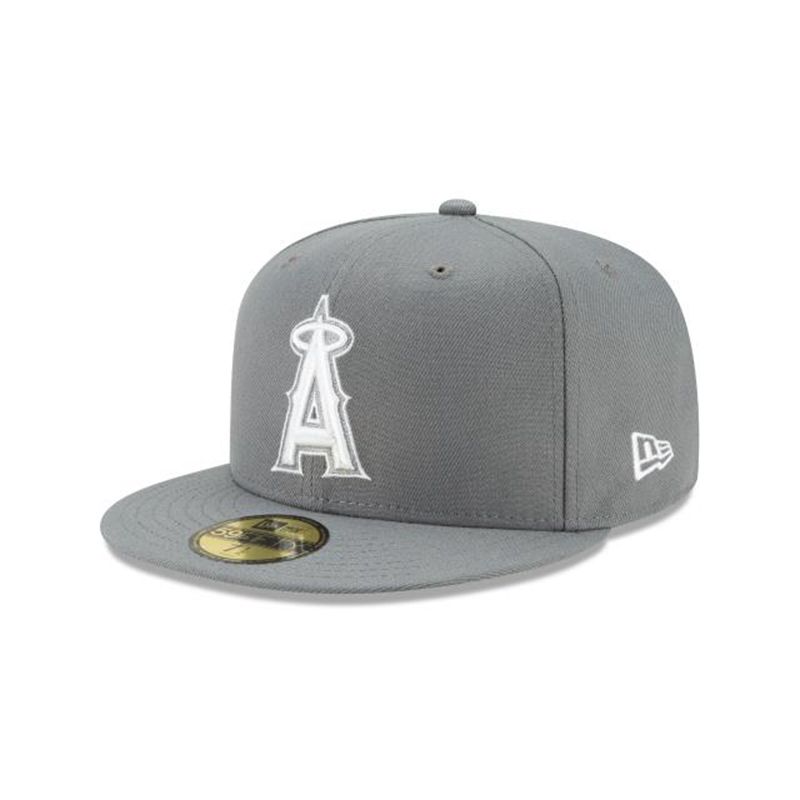 MLB Los Angeles Angels Floral Undervisor 59Fifty Fitted (KTE4589) - Grey New Era Caps